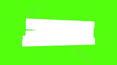 White rectangular shape with jagged edges on a bright green background visual effect element
