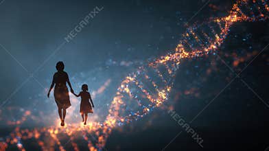 microchimerism visual concept in abstract biological design