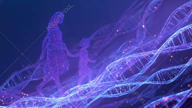 microchimerism visual concept in abstract biological design
