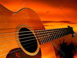 Guitar Sunset