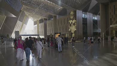 Giza, Egypt- July 26 2025: The Statue of Ramesses II in The Grand Egyptian Museum or Giza Museum