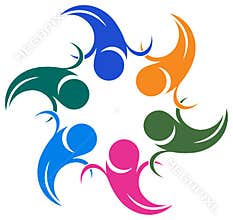 Abstract people round