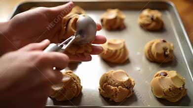 AI Chocolate cookies on tray