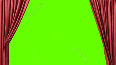 Opening and closing red curtain