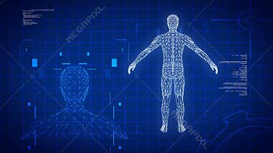 Blue medical science futuristic background, HDloop
