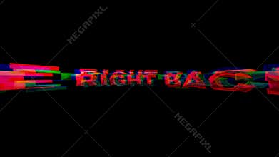 Be right back message in vibrant retro colors