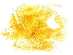 Abstract stroke ink watercolor brush water yellow color splash p