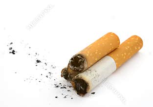 Cigarette butts and ash