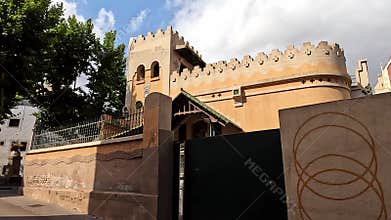 Barcelona, Spain-August 20, 2025. Exterior of \"Casa Enric Pavillard\" in Badalona, Spain. Catalan Modernist