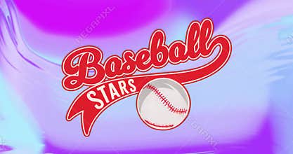 Upon gradient shift, Baseball Stars logo and baseball icon rotating clockwise showcasing brand