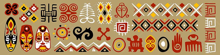 African symbol doodle set