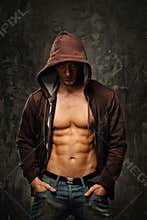 Stylish man wearing hoodie