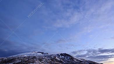 Dawn above the volcano Etna. Sicily, Italy. Time L