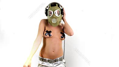 gas mask woman