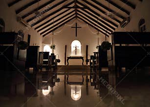 Small Chapel at Night - interior