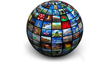 Rotating picture globe