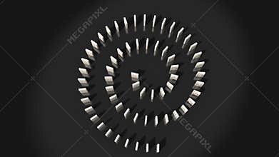Domino pieces falling