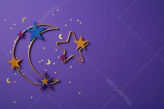 Ramadan Kareem, Eid Mubarak greeting card template