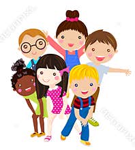 Group of kids having fun
