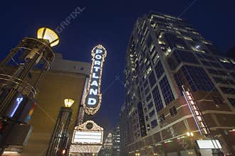 Broadway Portland Oregon at Evening Blue Hour