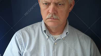 Senior man with chest pain