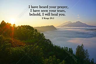 Bible verse quote - Come to me, all you who are weary and burdened, and I will give you rest. Matthew 11:28 On blue mountain