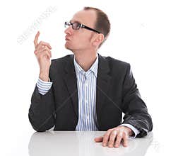 Manager has brilliant idea - isolated on white.