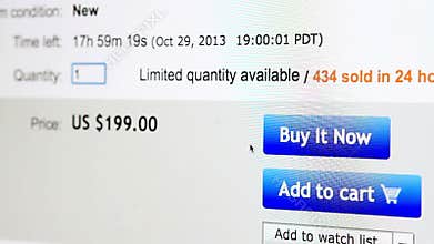 Pointing to buy online on website