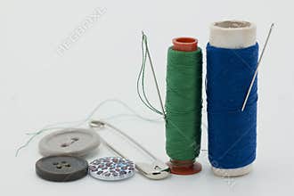 thread, tailoring, handicraft, tools, materials, background, whi