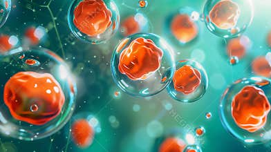 Brightly colored stem cells are depicted, showcasing their regenerative capabilities and diversity