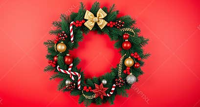 red background decoration chrismast