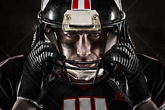 American football player looking at camera