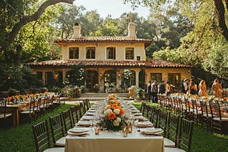 This table set is ideal for a garden party or celebration.