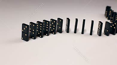 Finger pushing dominoes