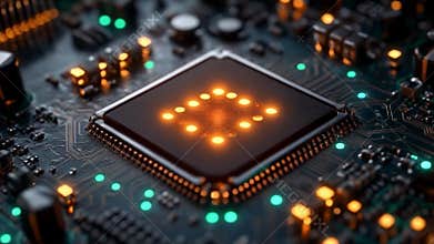 Quantum computing circuit demonstrating qubit states and entanglement in detail. Generative AI