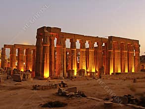 Luxor temple at night, Egypt