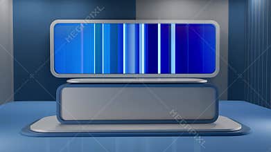 3D Virtual TV Studio News, Backdrop For TV Shows .TV On Wall.3D Virtual News Studio Background