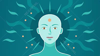 Radiant Glow A closeup of a glowing face outline surrounded by swirling exosomes emphasizing rejuvenation and the
