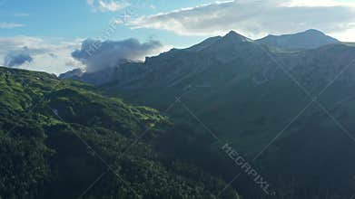 Slopes of summer Caucasus mountains