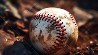 A baseball sitting on top of a pile of dirt. Perfect for sports and outdoor themes
