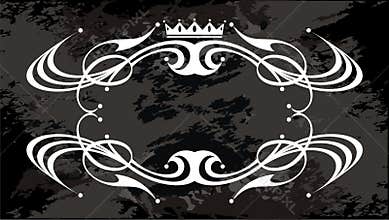 Decorative label with crown