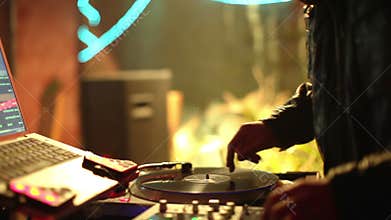 Cool DJ in bar