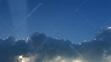 Clouds with airplane on the sky