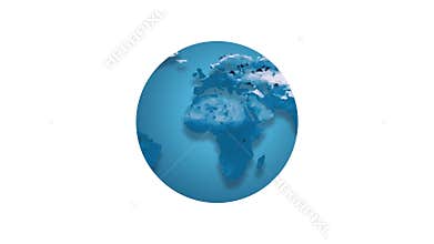 world map sightseeing animation banner blue world. Animation with (4K) rendering.