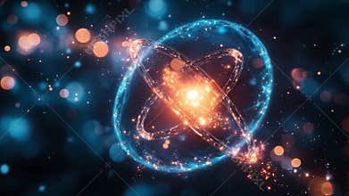 Exploring quantum mechanics with visual representation of qubits and superposition. Generative AI
