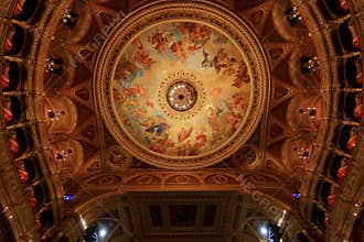 Hungarian State Opera (Magyar Allami Operahaz), a venue with ceiling frescoes