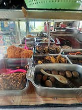various ready-to-eat buffet foods typical of Indonesia