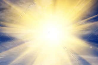Explosion of light towards heaven, sun. Religion