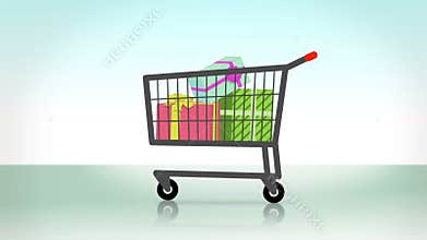 Shopping Cart loading 3 items + alpha matte