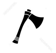 Axe silhouette icon vector art illustration design template on a white background